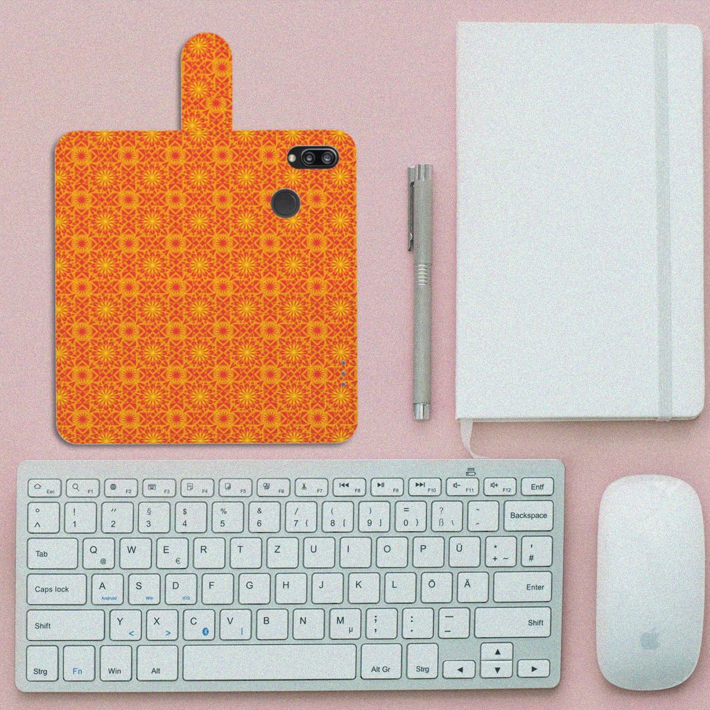 Huawei P20 Lite Telefoon Hoesje Batik Oranje