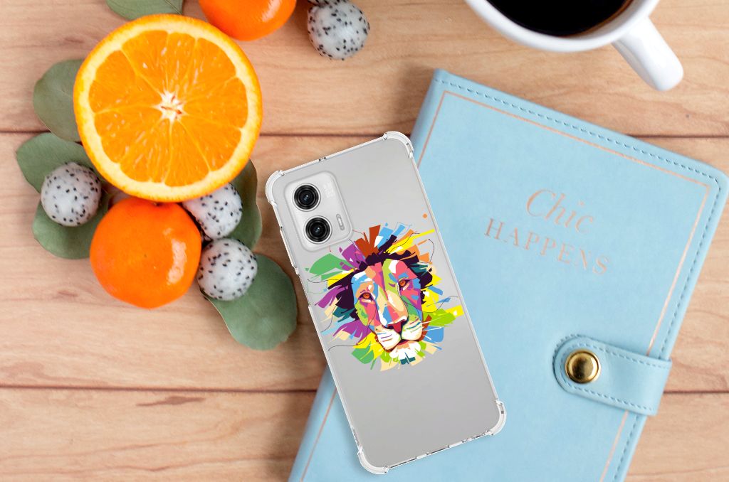 Motorola Moto G73 Stevig Bumper Hoesje Lion Color B2C Telecom