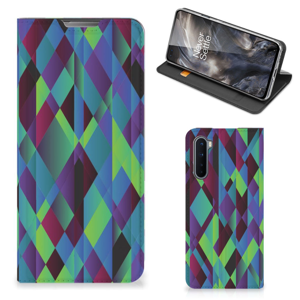OnePlus Nord Stand Case Abstract Green Blue