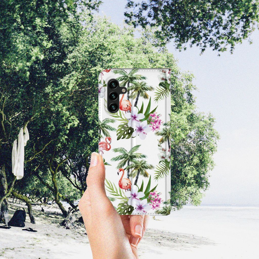 Samsung Galaxy A13 (5G) | Samsung Galaxy A04s Hoesje maken Flamingo Palms - B2C Telecom