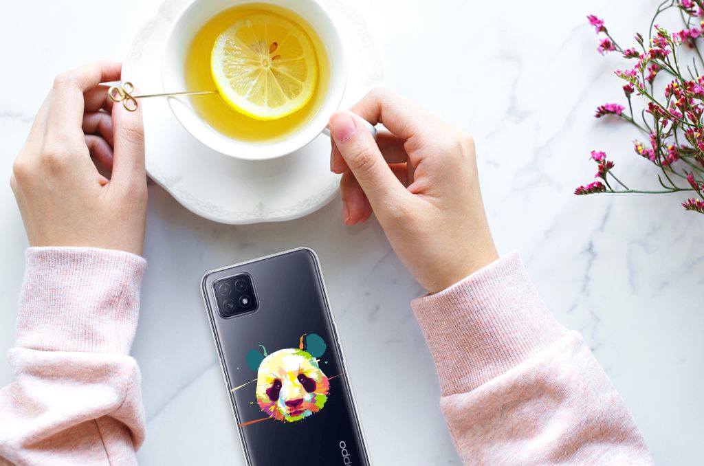 OPPO A53 5G | OPPO A73 5G Telefoonhoesje met Naam Panda Color B2C Telecom