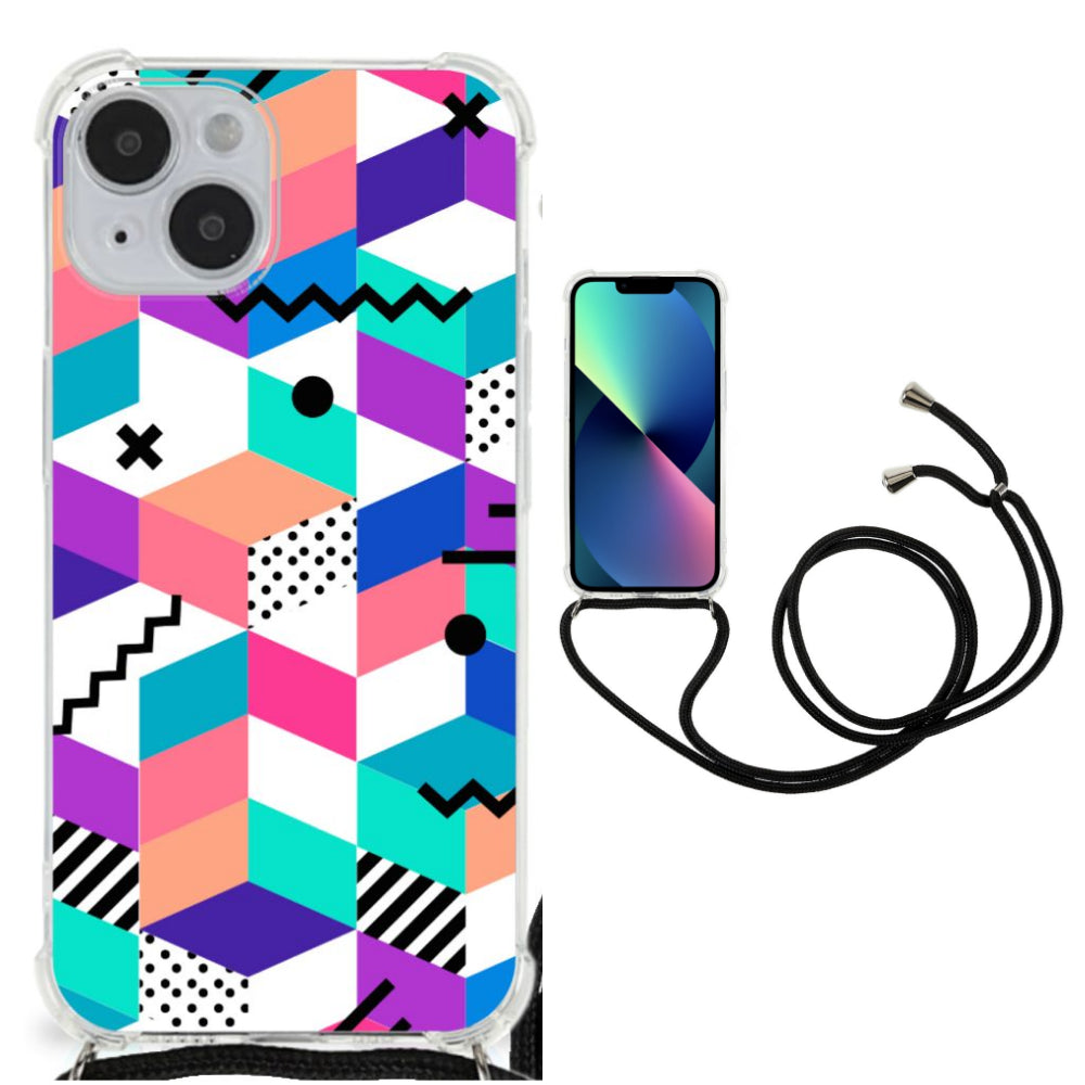 iPhone 14 Shockproof Case Blokken Kleurrijk