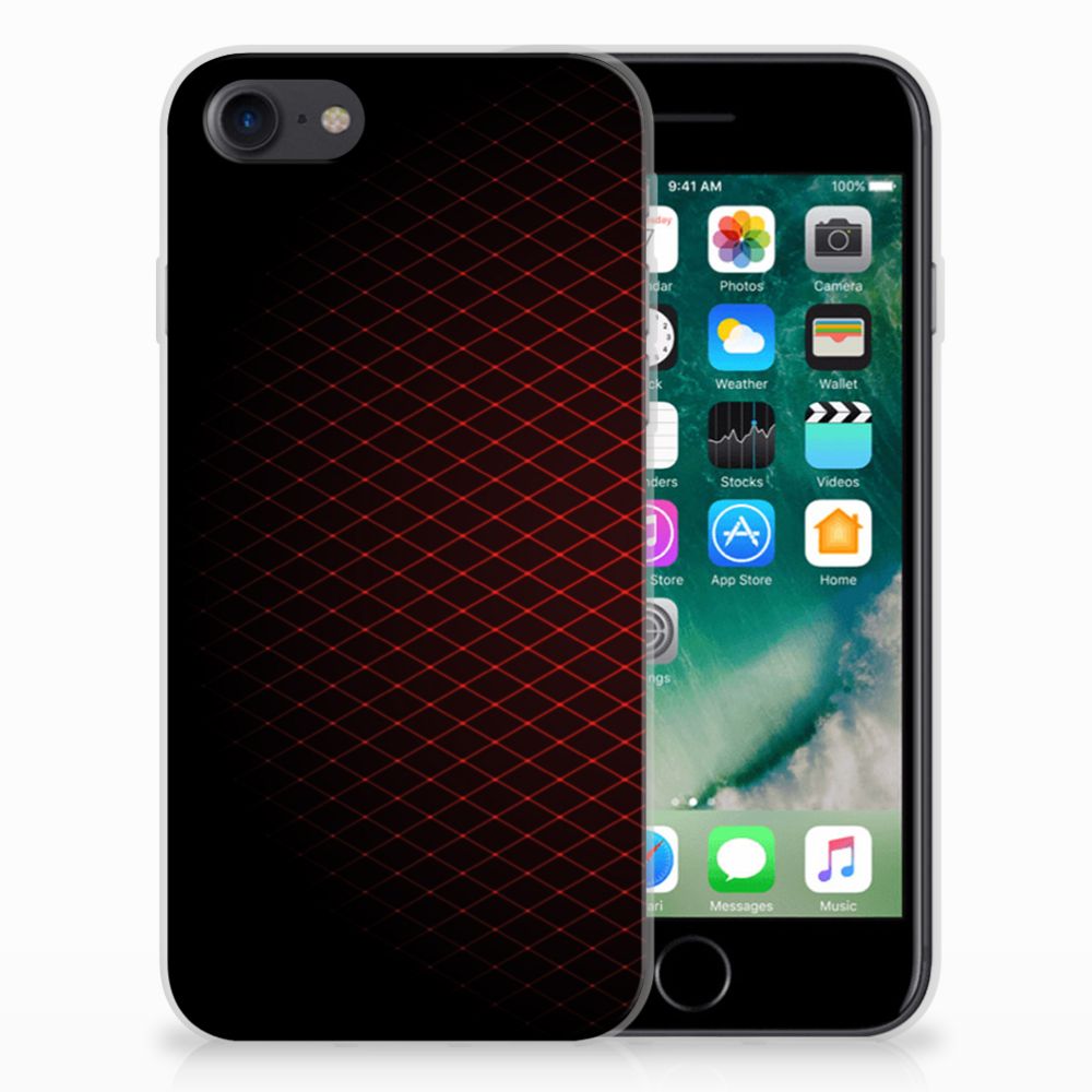 iPhone SE 2022 | SE 2020 | 8 | 7 TPU bumper Geruit Rood