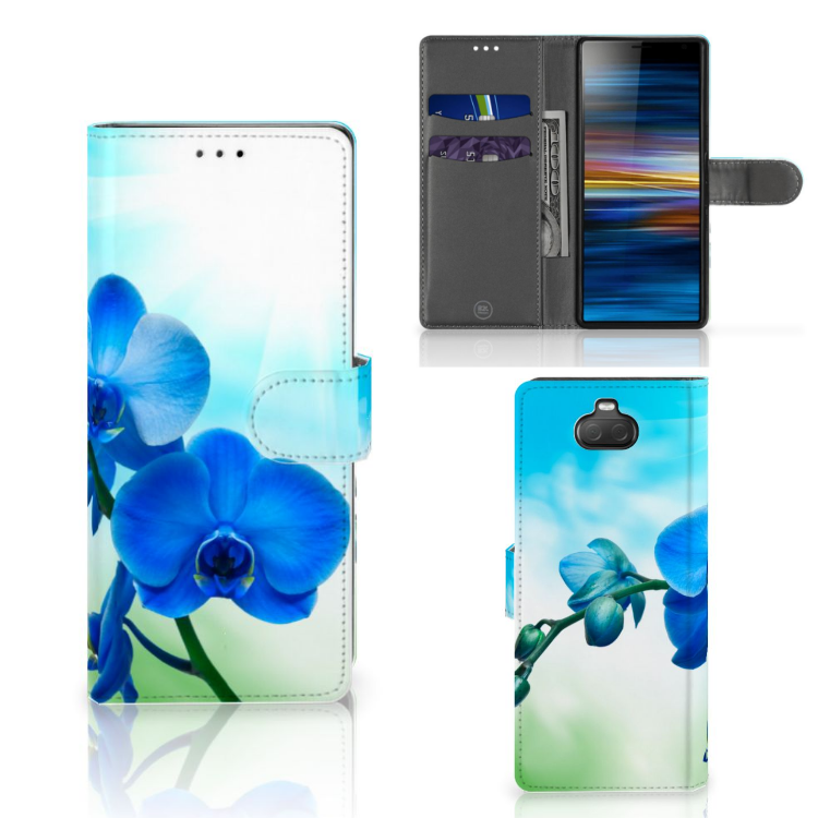 Sony Xperia 10 Hoesje Orchidee Blauw - Cadeau voor je Moeder