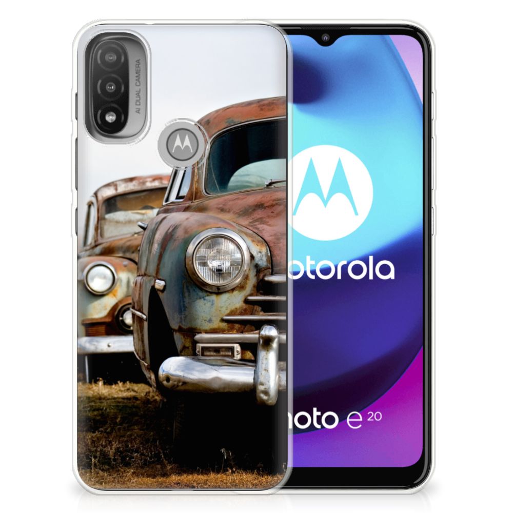 Motorola Moto E20 | E40 Siliconen Hoesje met foto Vintage Auto B2C Telecom