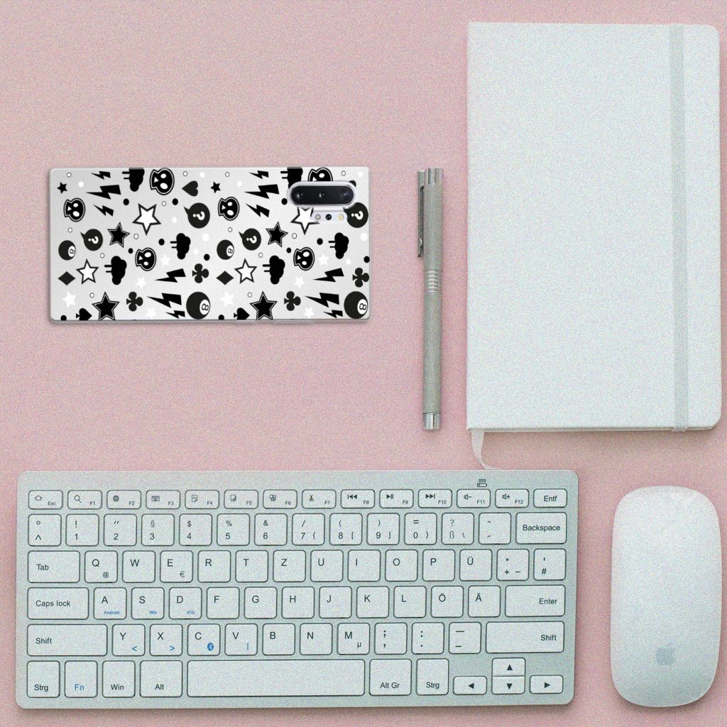 Silicone Back Case Samsung Galaxy Note 10 Plus Silver Punk
