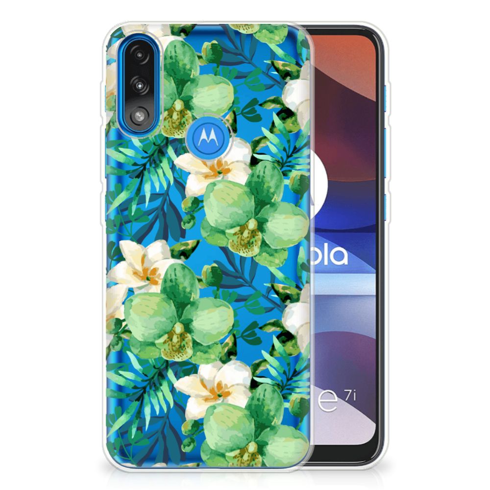 Motorola Moto E7/E7i Power TPU Case Orchidee Groen B2C Telecom