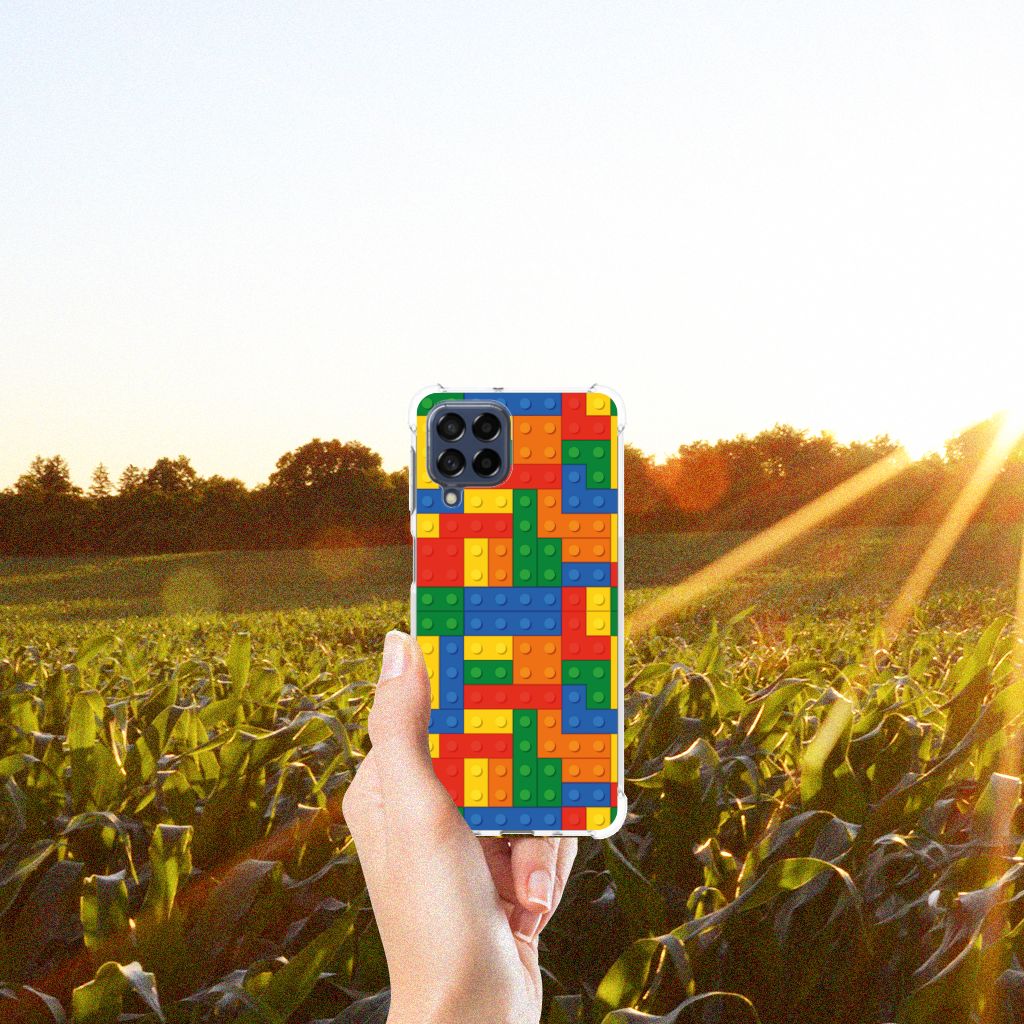 Samsung Galaxy M53 Doorzichtige Silicone Hoesje Blokken B2C Telecom