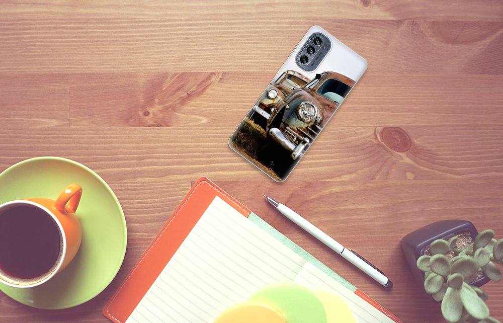 Motorola Moto G62 5G Siliconen Hoesje met foto Vintage Auto B2C Telecom