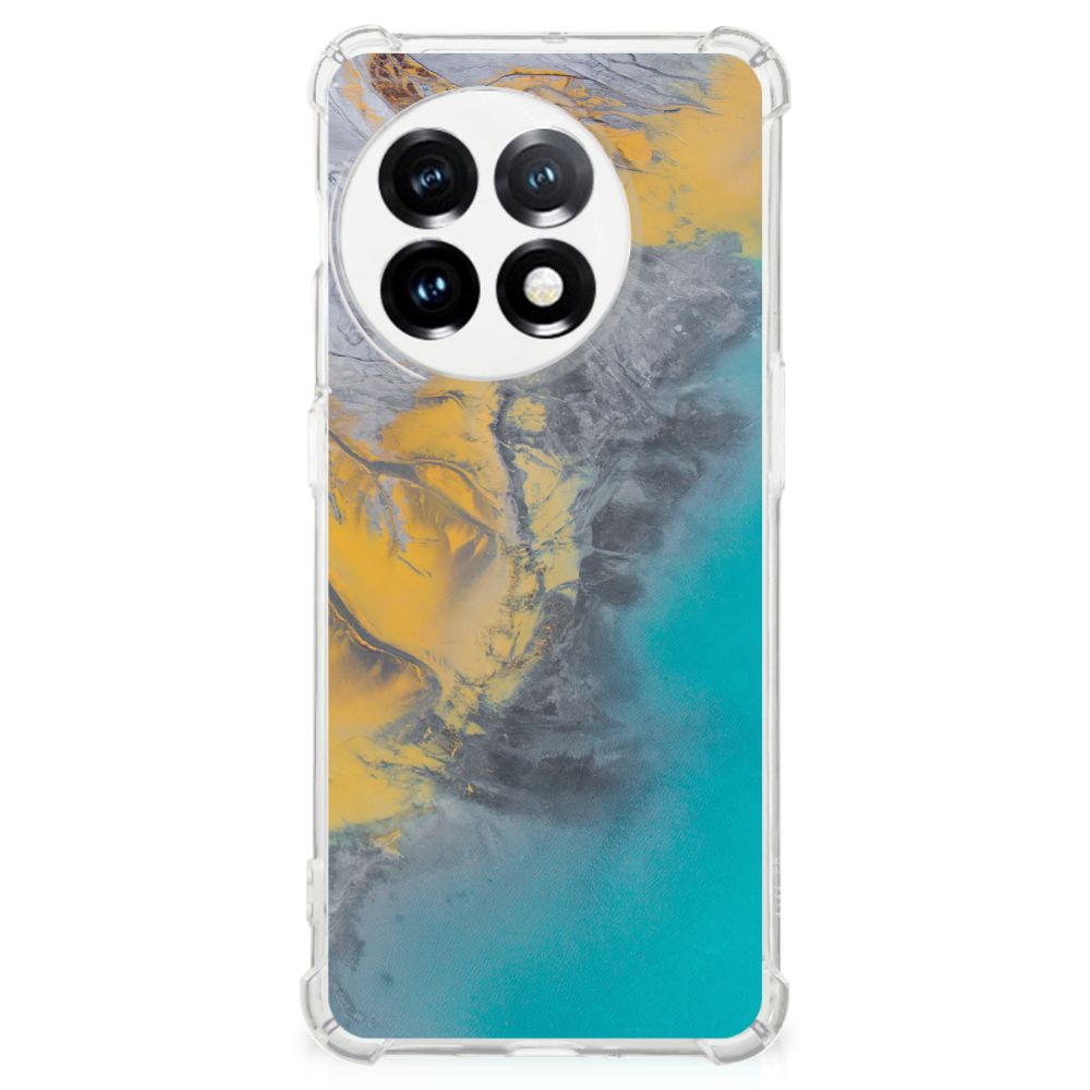 OnePlus 11 Anti-Shock Hoesje Marble Blue Gold