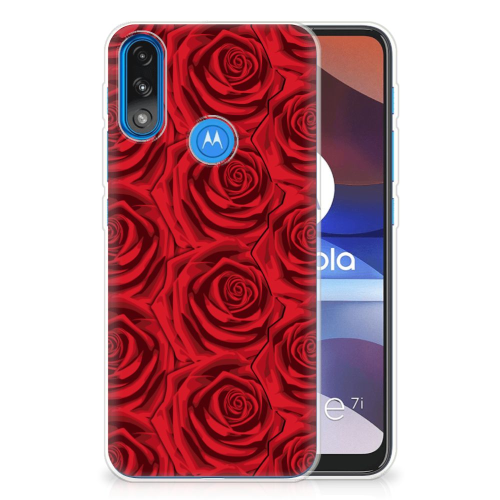 Motorola Moto E7/E7i Power TPU Case Red Roses B2C Telecom