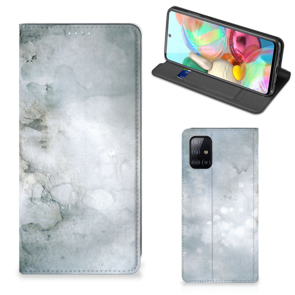 Bookcase Samsung Galaxy A71 Painting Grey