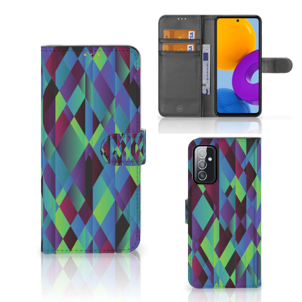 Samsung Galaxy M52 Book Case Abstract Green Blue
