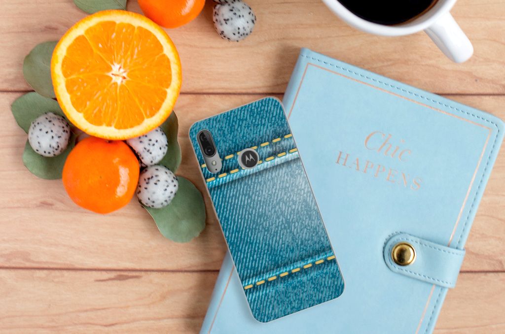 Motorola Moto E6 Plus Silicone Back Cover Jeans
