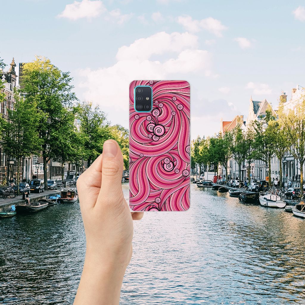 Samsung Galaxy A51 Hoesje maken Swirl Pink
