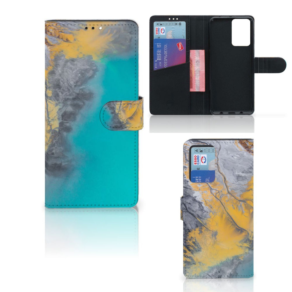 Xiaomi Redmi Note 10 Pro Bookcase Marble Blue Gold