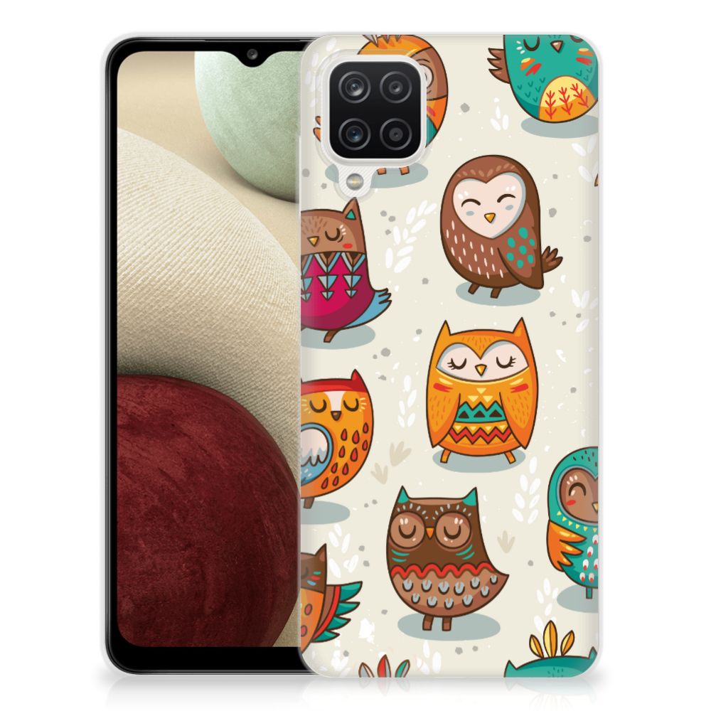 Samsung Galaxy A12 TPU Hoesje Vrolijke Uilen B2C Telecom