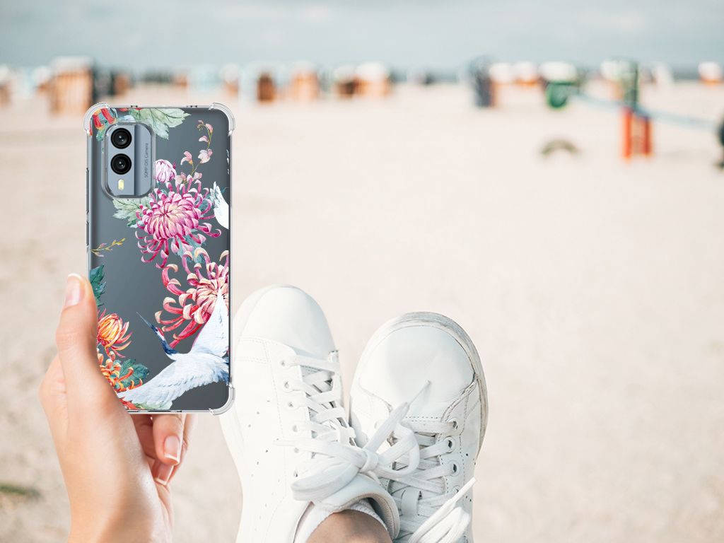 Nokia X30 Case Anti-shock Bird Flowers B2C Telecom