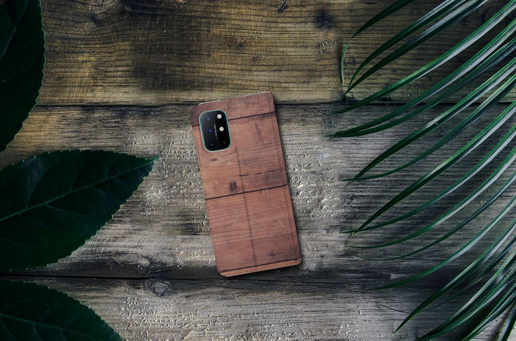 OnePlus 8T Book Wallet Case Old Wood - B2C Telecom