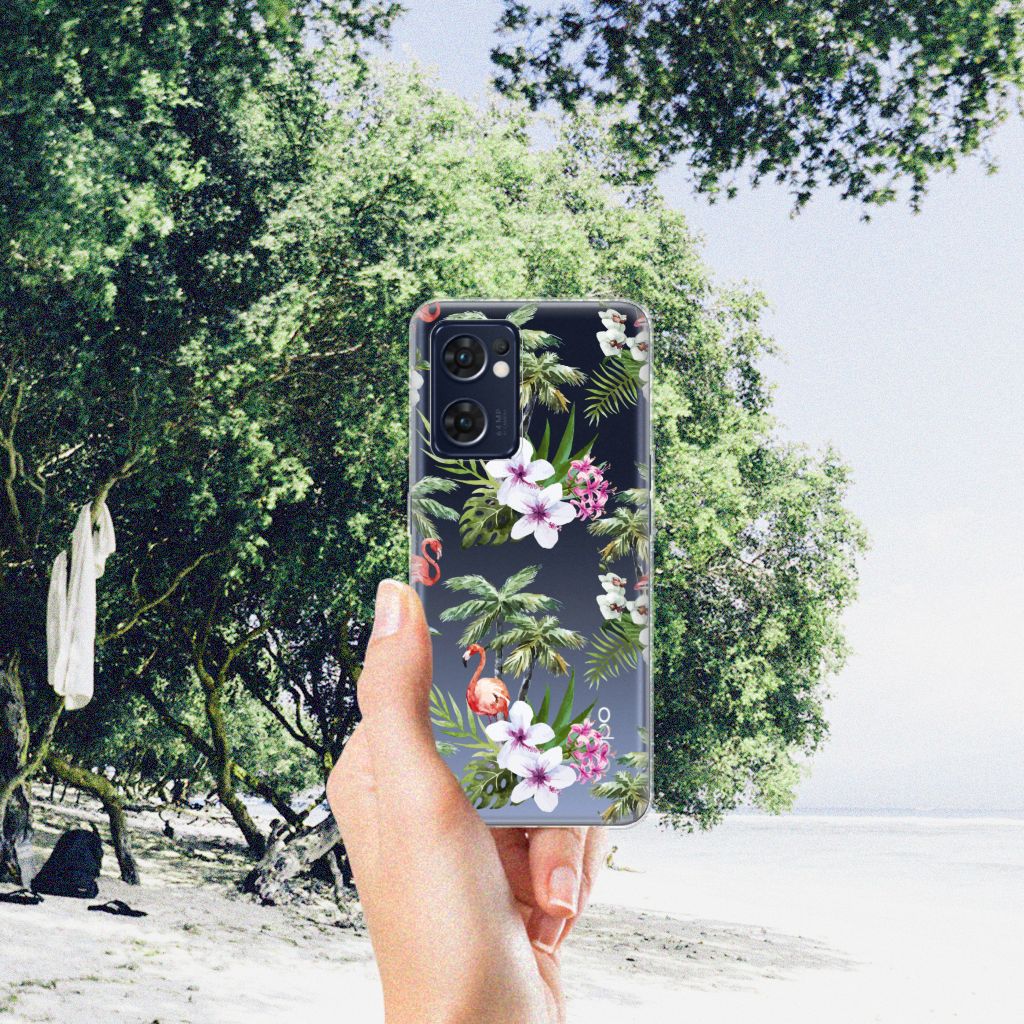 OPPO Reno 7 5G | Find X5 Lite TPU Hoesje Flamingo Palms B2C Telecom