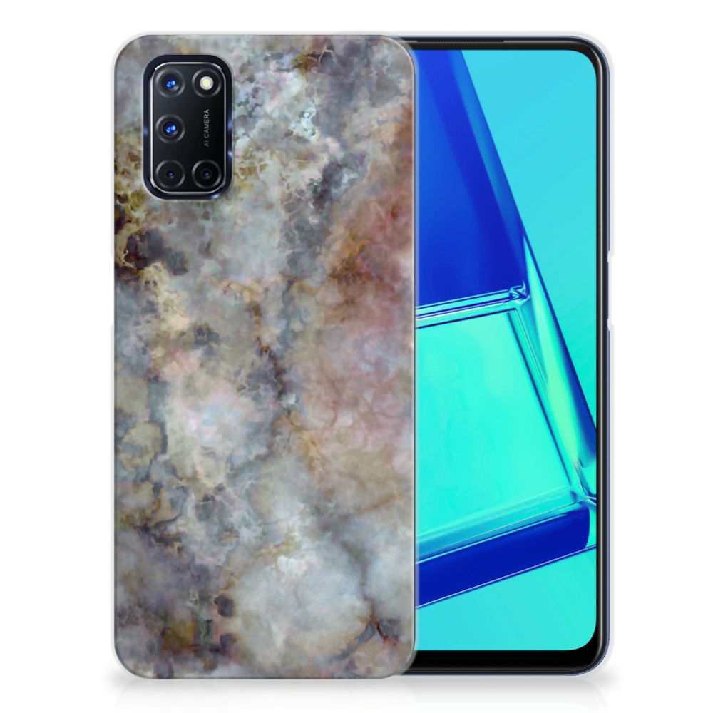 OPPO A52 | A72 TPU Siliconen Hoesje Marmer Grijs