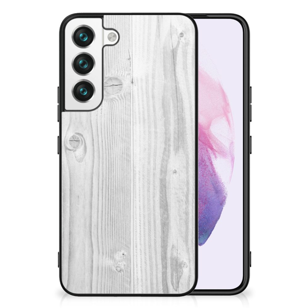 Samsung Galaxy S22 Houten Print Telefoonhoesje White Wood