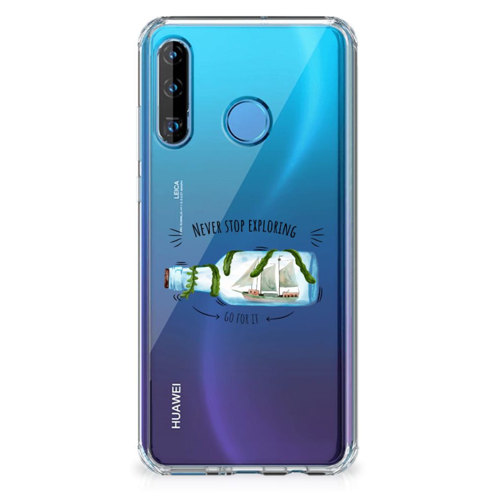 Huawei P30 Lite Stevig Bumper Hoesje Boho Bottle