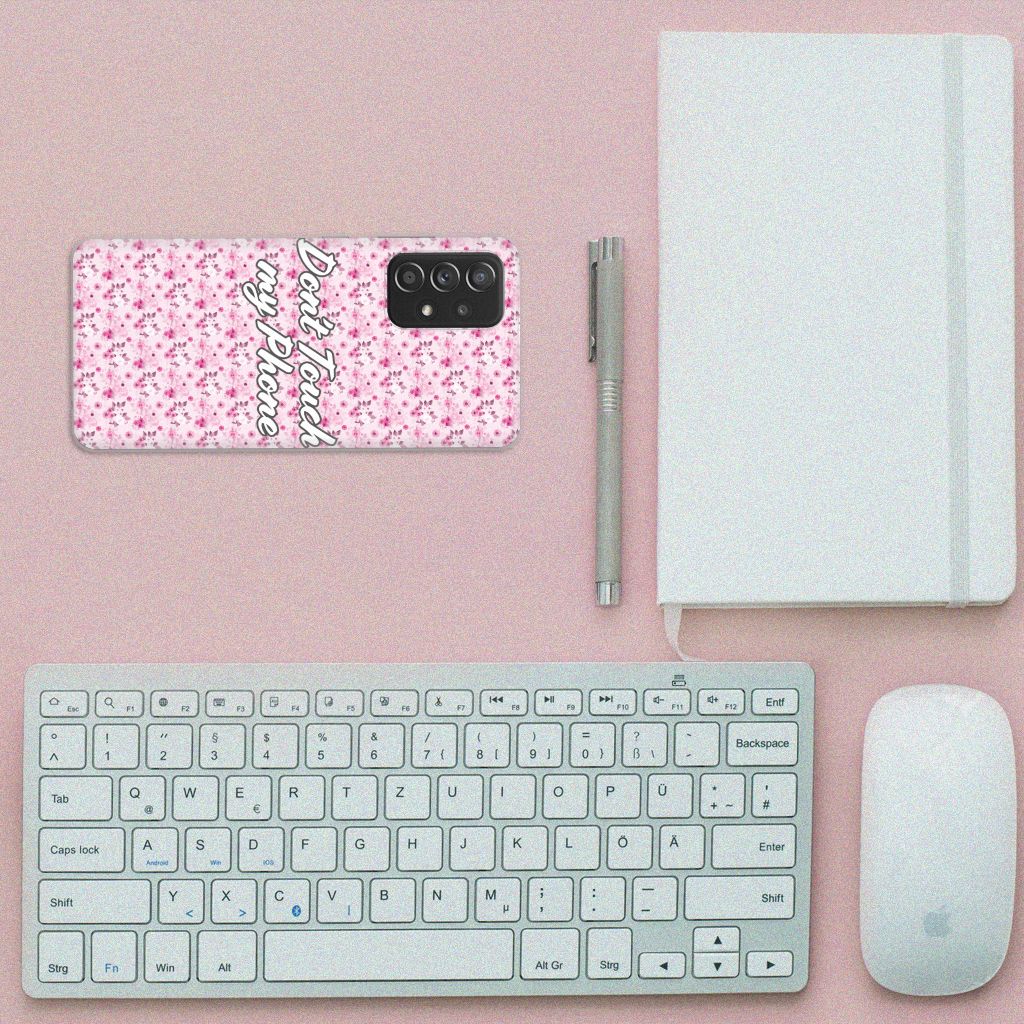 Samsung Galaxy A52 (5G/4G) Silicone-hoesje Flowers Pink DTMP B2C Telecom