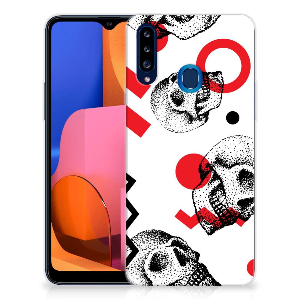 Silicone Back Case Samsung Galaxy A20s Skull Red B2C Telecom