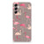 Samsung Galaxy A14 5G TPU Hoesje Flamingo met rode en roze flamingo's op een crème achtergrond.