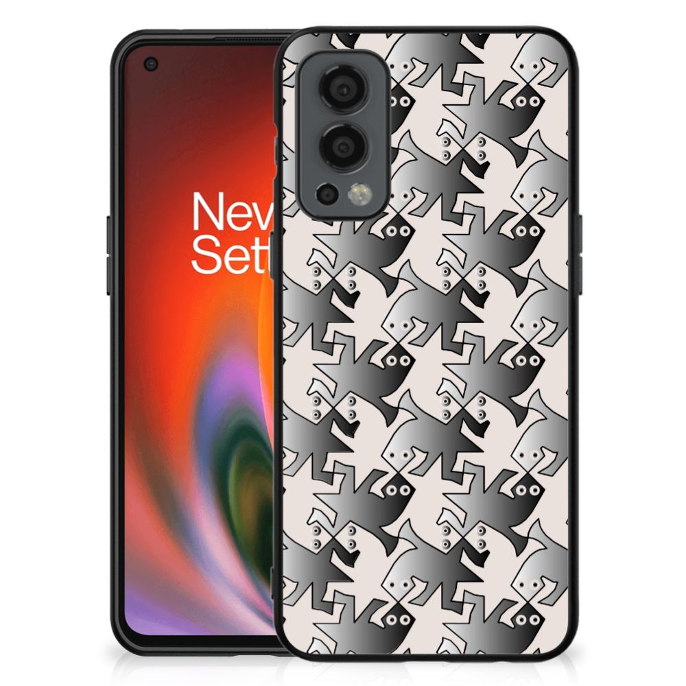 OnePlus Nord 2 Dierenprint Telefoonhoesje Salamander Grey