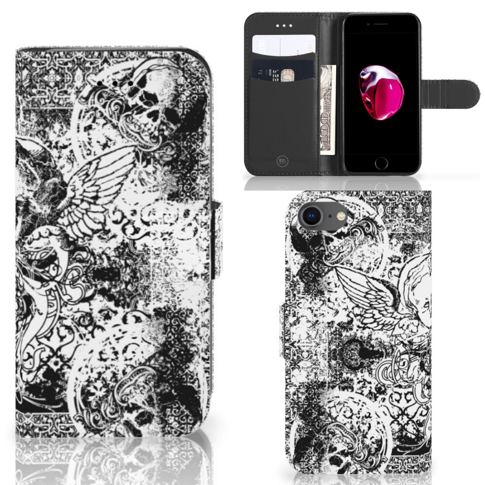 Telefoonhoesje met Naam iPhone 7 | 8 | SE (2020) | SE (2022) Skulls Angel