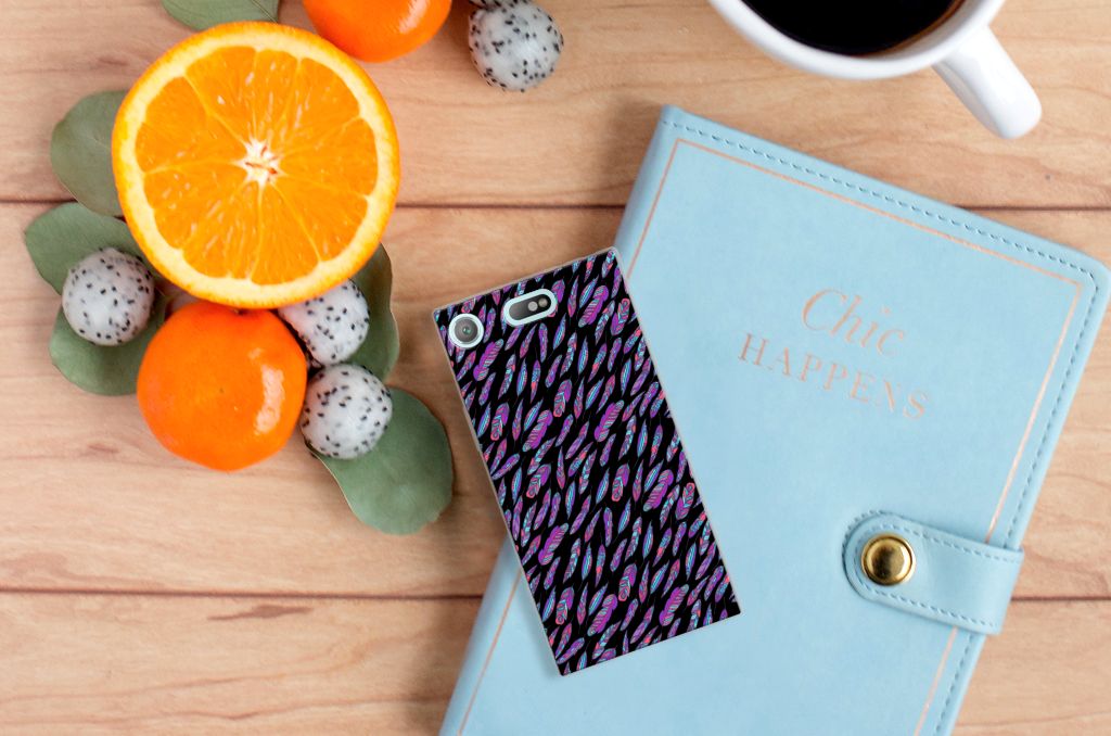 Sony Xperia XZ1 Compact TPU bumper Feathers Color