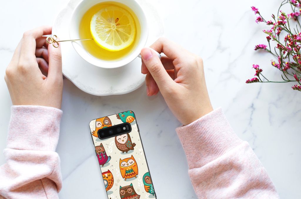 Samsung Galaxy S10 Back Cover Vrolijke Uilen B2C Telecom