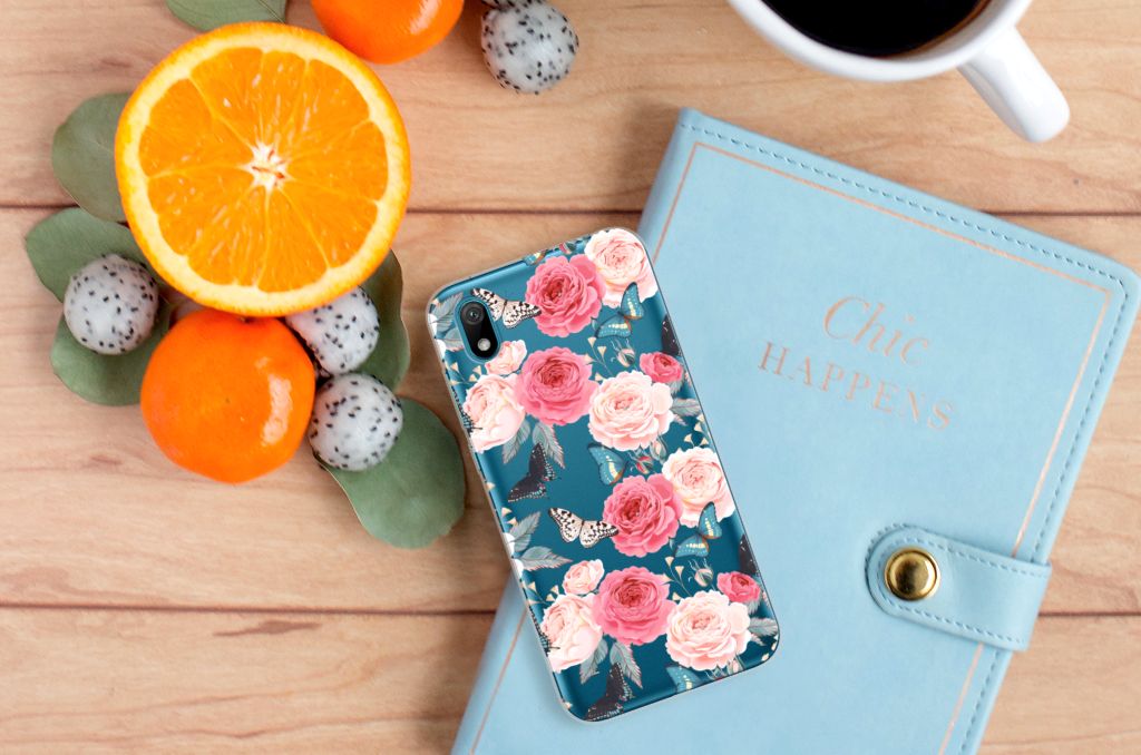 Huawei Y5 (2019) TPU Case Butterfly Roses