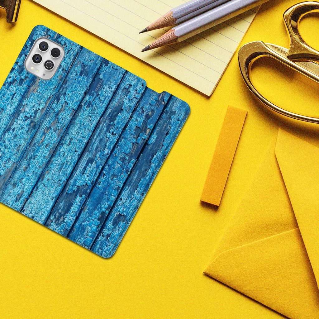 Motorola Moto G100 Book Wallet Case Wood Blue - B2C Telecom