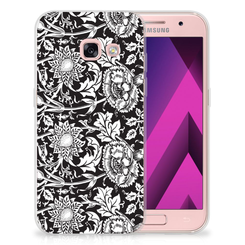 Samsung Galaxy A3 2017 TPU Case Black Flowers