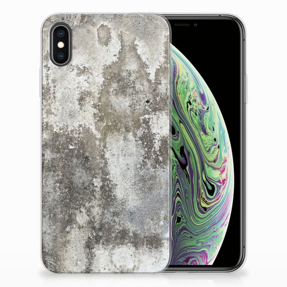 Apple iPhone Xs Max TPU Siliconen Hoesje Beton Print