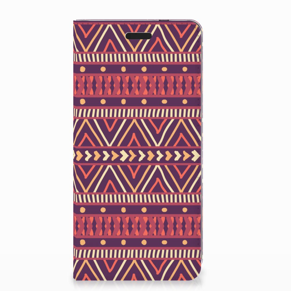 Nokia 3.1 (2018) Hoesje met Magneet Aztec Paars