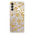 Samsung Galaxy A14 5G TPU Case Gouden Bloemen met gouden bloemen design op transparante achterkant.