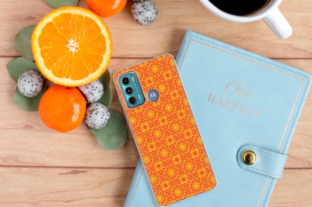 Motorola Moto G60 TPU bumper Batik Oranje B2C Telecom