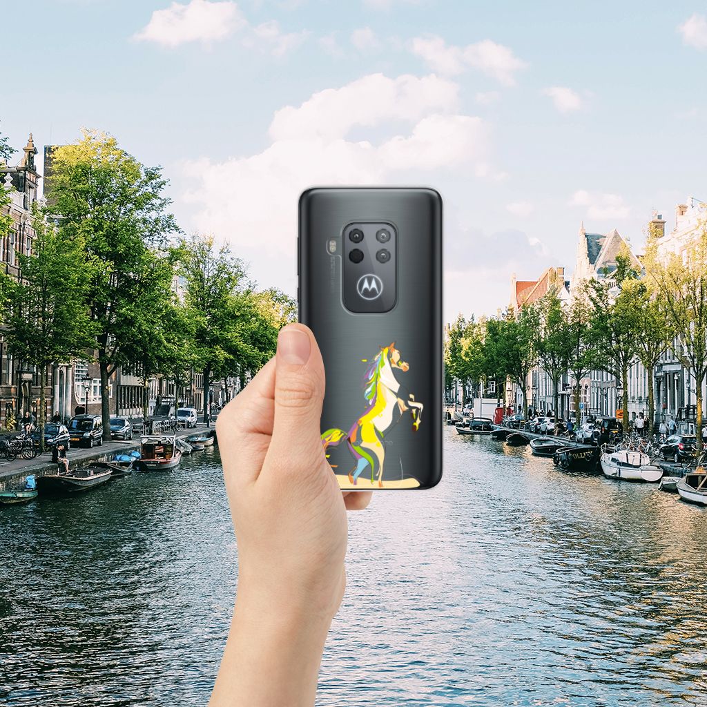 Motorola One Zoom Telefoonhoesje met Naam Horse Color