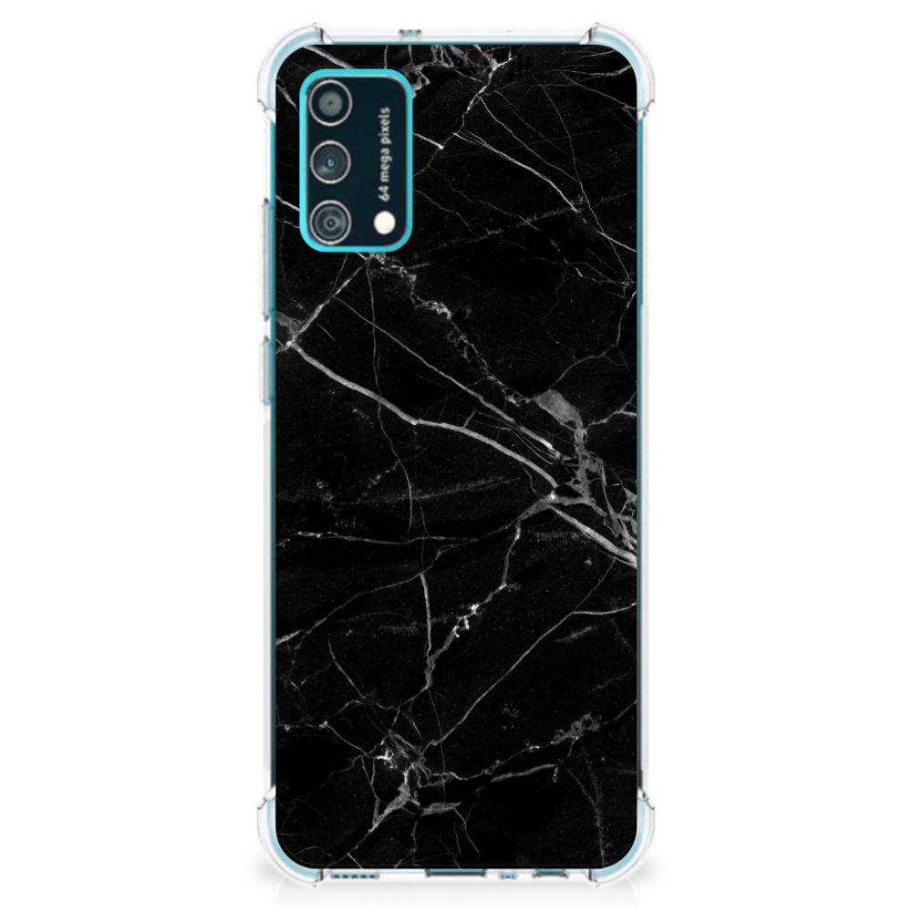 Samsung Galaxy M02s | A02s Anti-Shock Hoesje Marmer Zwart - Origineel Cadeau Vader