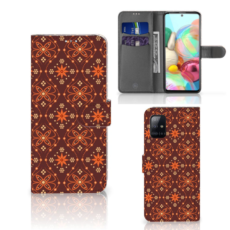 Samsung Galaxy A71 Telefoon Hoesje Batik Brown
