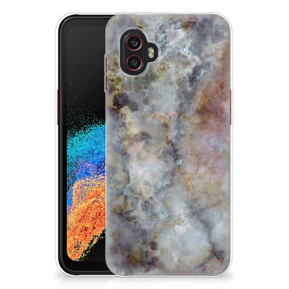Samsung Galaxy Xcover 6 Pro TPU Siliconen Hoesje Marmer Grijs B2C Telecom