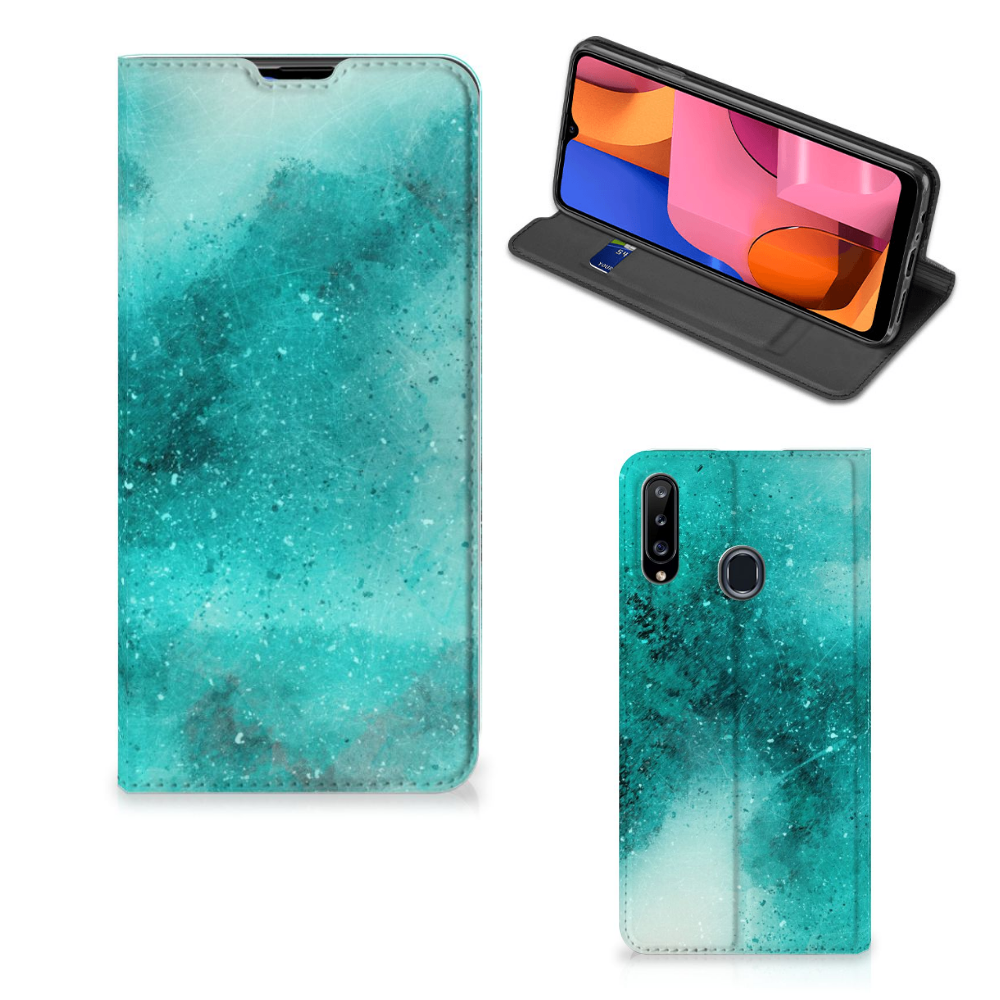 Bookcase Samsung Galaxy A20s Painting Blue - B2C Telecom