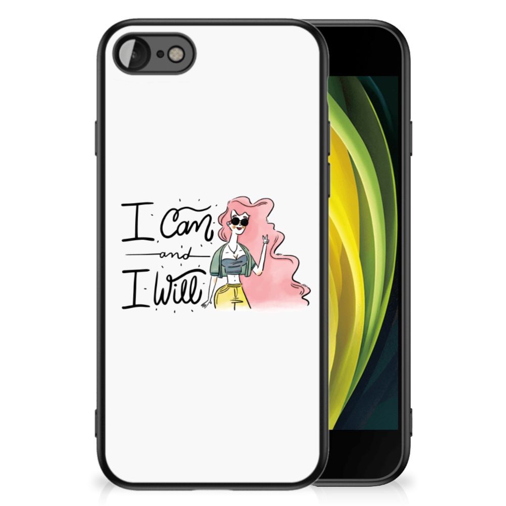 iPhone SE 2022 | SE 2020 | 7/8 Hoesje i Can met kleurrijk ontwerp en tekst 'I Can and I Will'