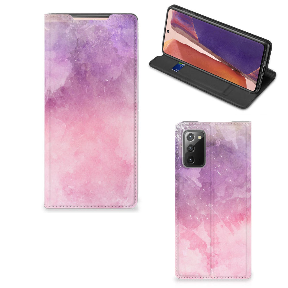 Bookcase Samsung Galaxy Note20 Pink Purple Paint