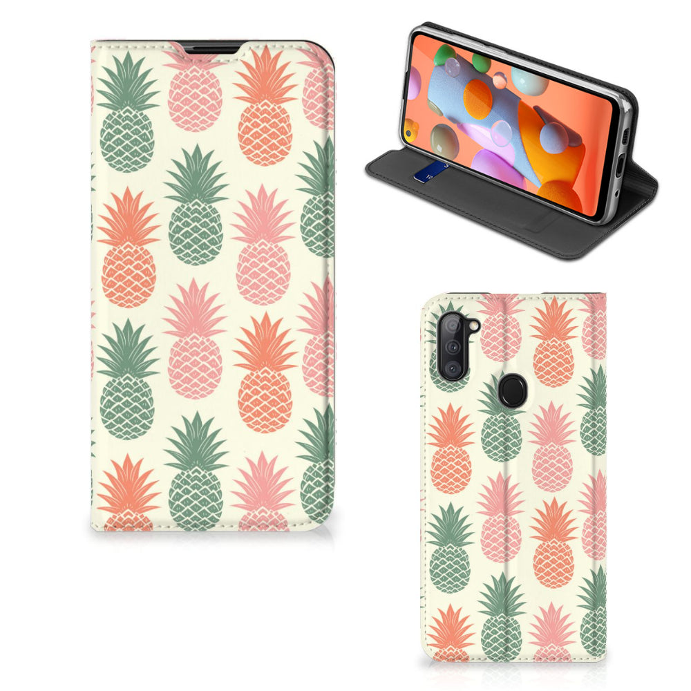 Samsung Galaxy M11 | A11 Flip Style Cover Ananas