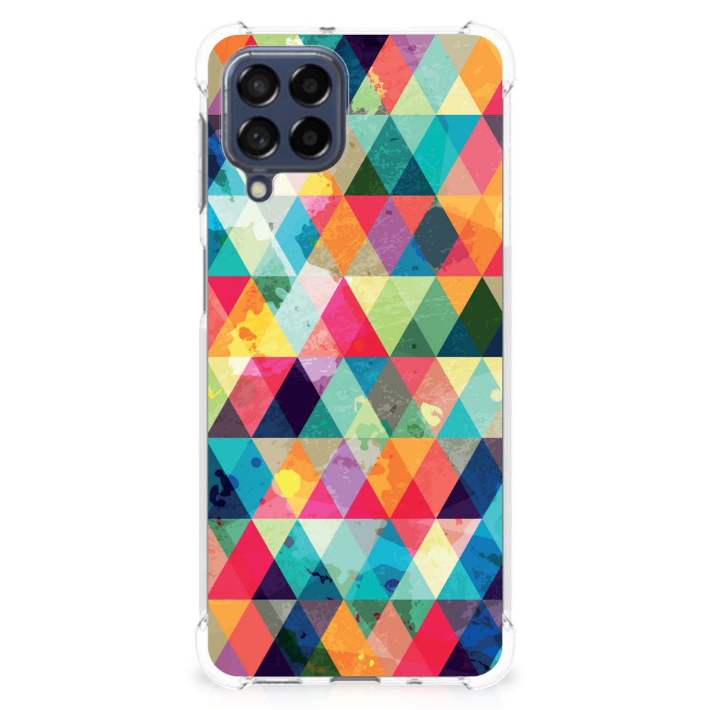 Samsung Galaxy M53 Doorzichtige Silicone Hoesje Geruit B2C Telecom